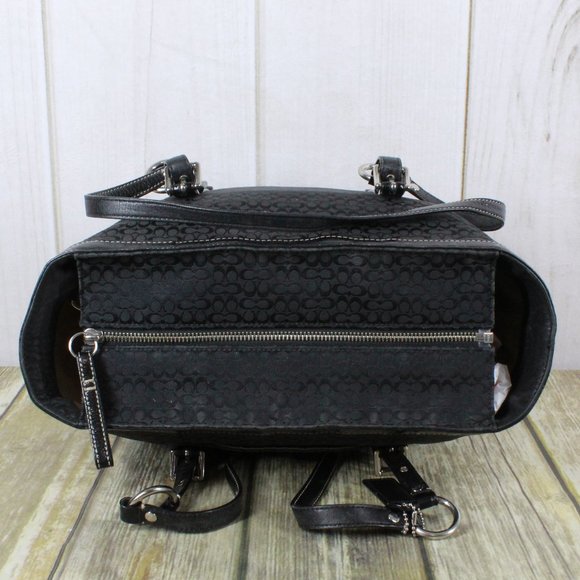 COACH Black Leather Trim Shoulder Handbag - Picture 6 of 12